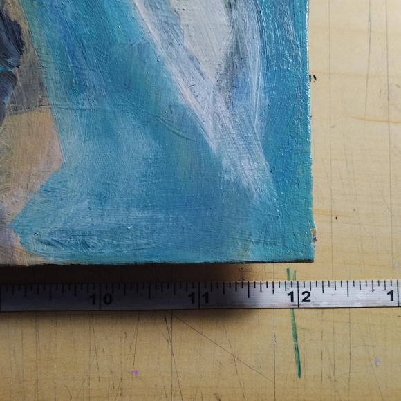 Native American Portrait Canvas Art in Blue and Brown - Picture 3 of 3